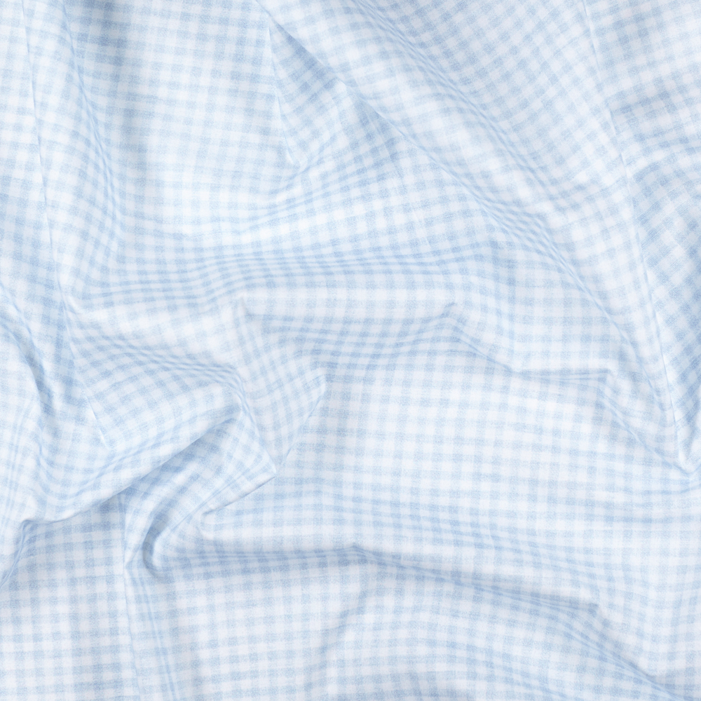 Fabric IC005 Percale 100% Cotton Fabric White / Blue Gingham 1/8