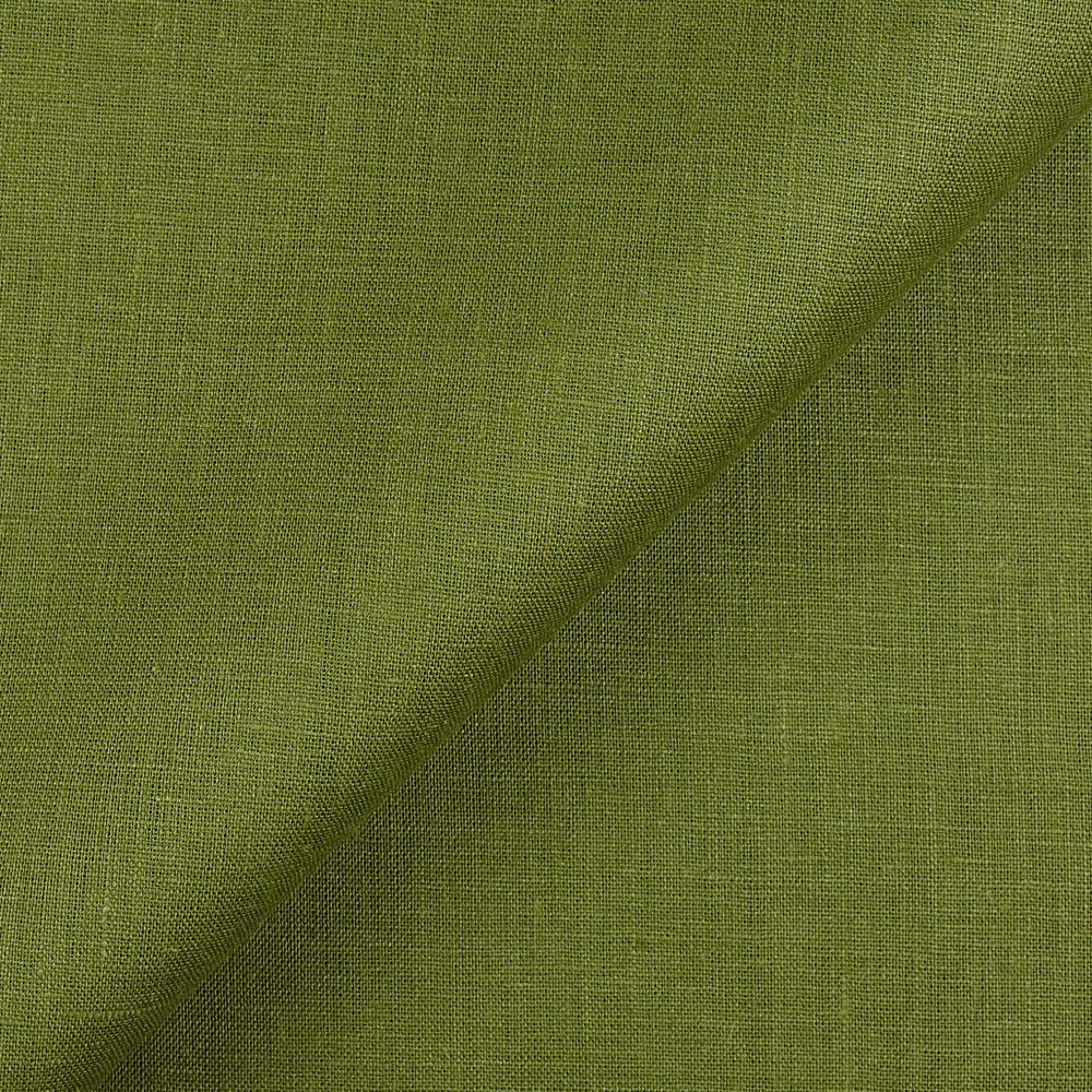 Fabric IL019 100% Linen fabric CEDAR GREEN Softened