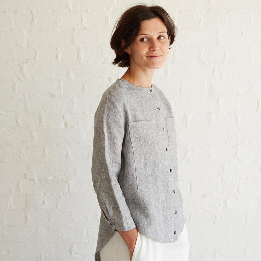 Fabrics-store.com: Anca — High Low Hem Linen Shirt, Type - Free PDF