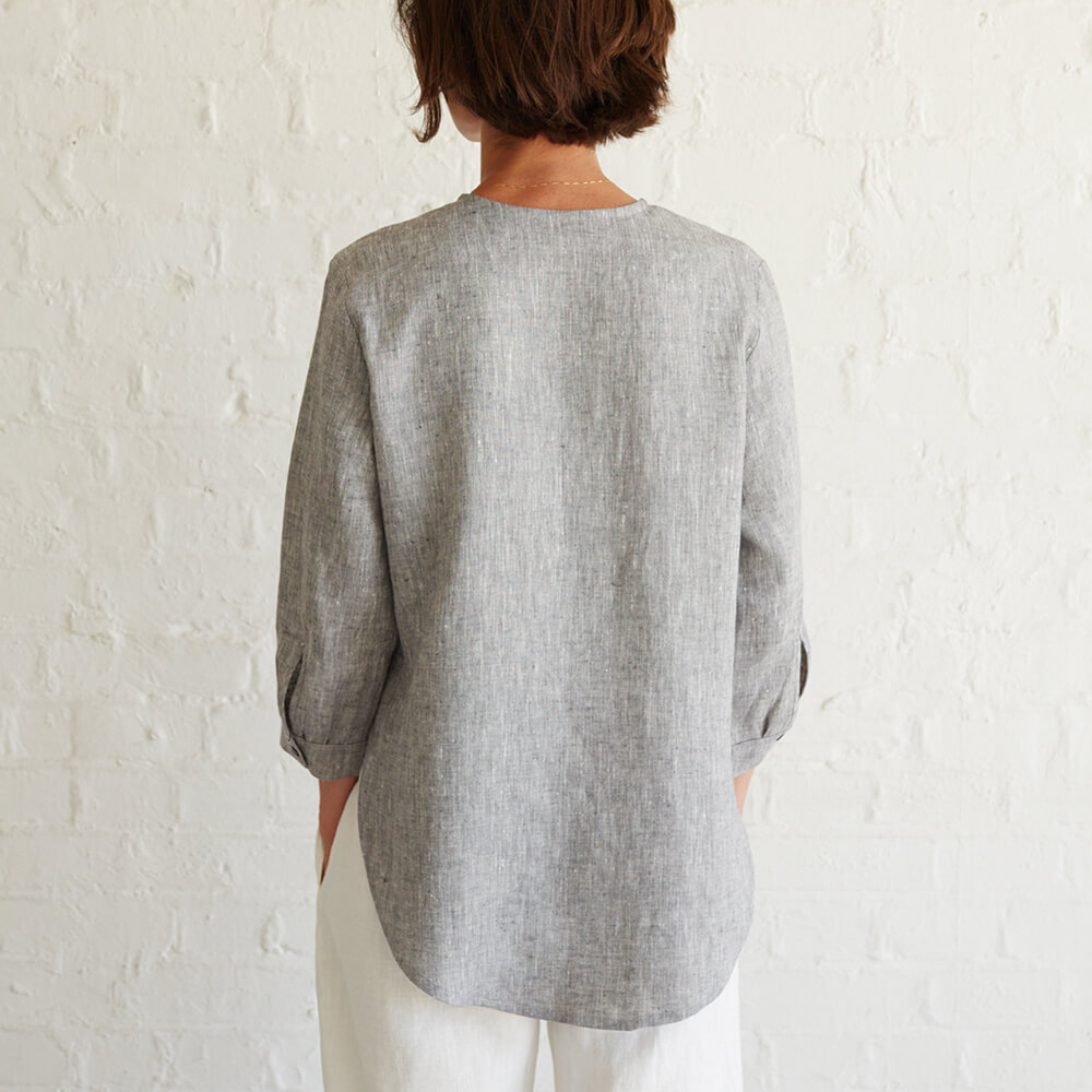 Fabrics-store.com: Anca — High Low Hem Linen Shirt, Type - Free PDF