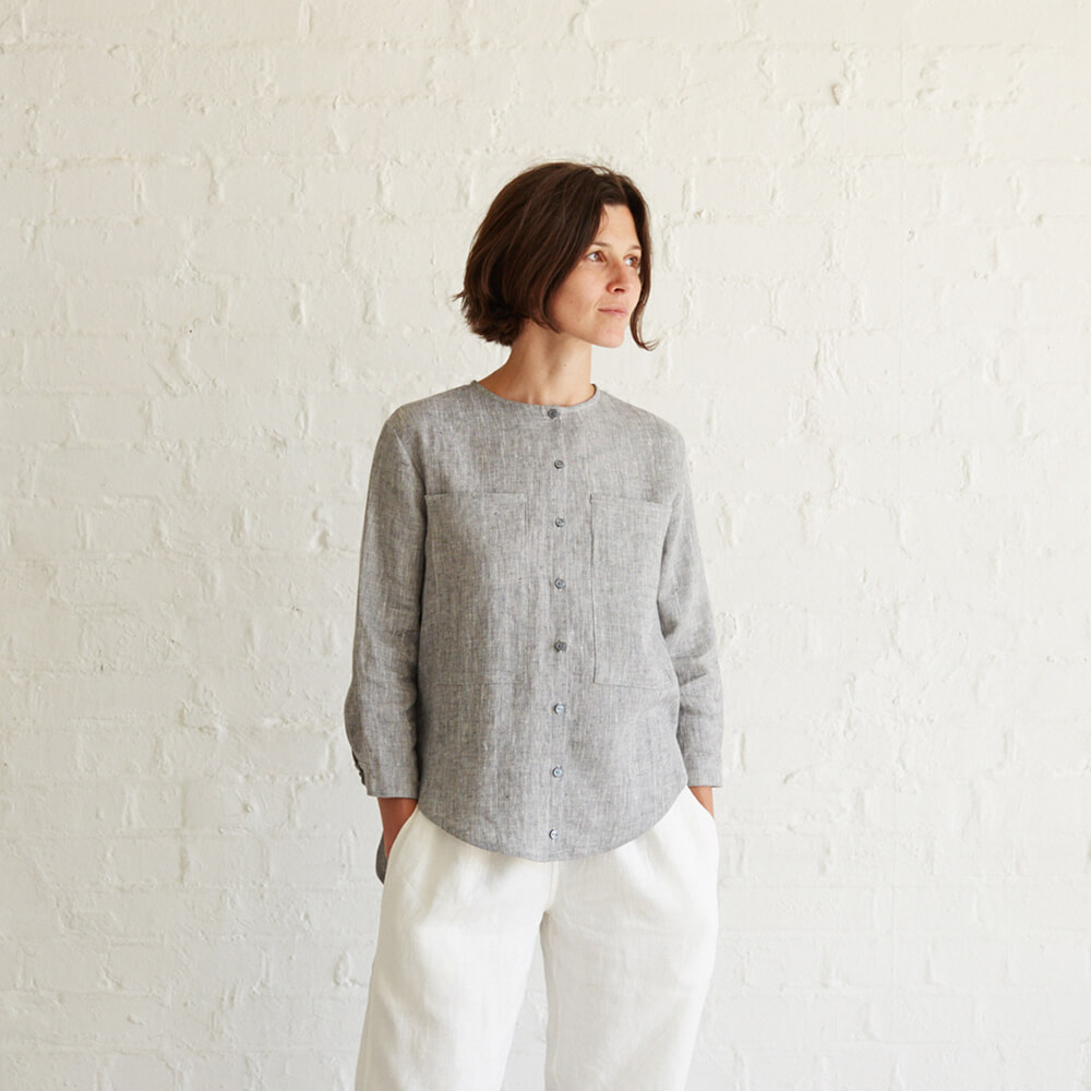 Fabrics-store.com: Anca — High Low Hem Linen Shirt, Type - Free PDF